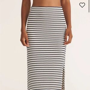 NWT- Z Supply - GAIL STRIPE MIDI SKIRT - Black and White Striped Pencil Skirt